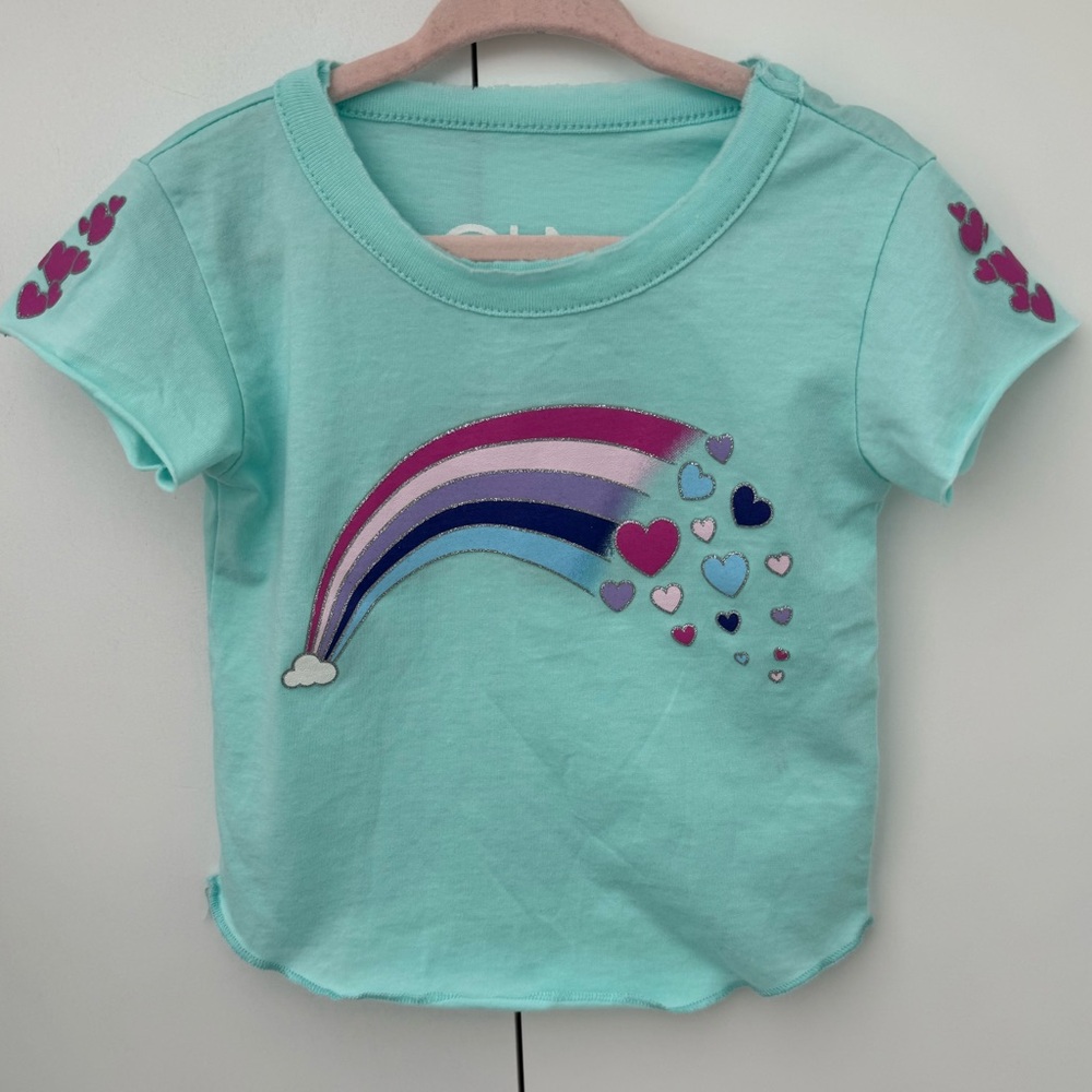 Chaser Girls Short Sleeve Rainbow Shirttail Crew Neck Tee 2